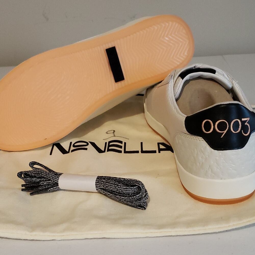 Novella 0903 Men's White Lace Up Sneakers Synthetic Upper Rubber Outsole